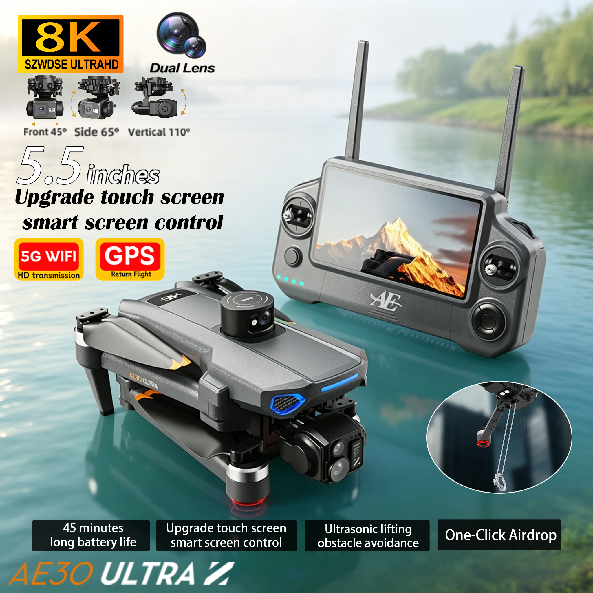 Drone Multispectral - 2026 AE30 GPS RC Drone 8K