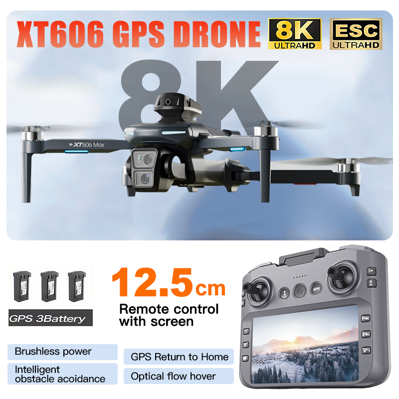 Drone Mapping - XT606 MAX 3 battery Drone 4k