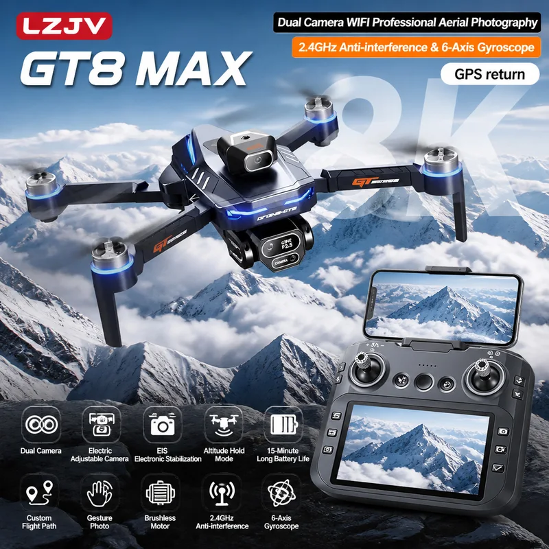 GT8 Max Foldable Drone 8K HD P - مراجعة Drone Mapping وسعره