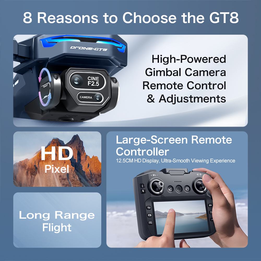 GT8 Max Foldable Drone 8K HD P - مراجعة Drone Mapping وسعره