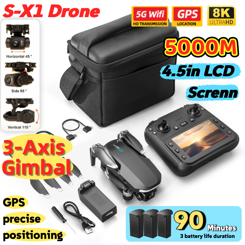 S-X1 MAX GPS Drone with 3-Axis - مراجعة Drone Surveying وسعره
