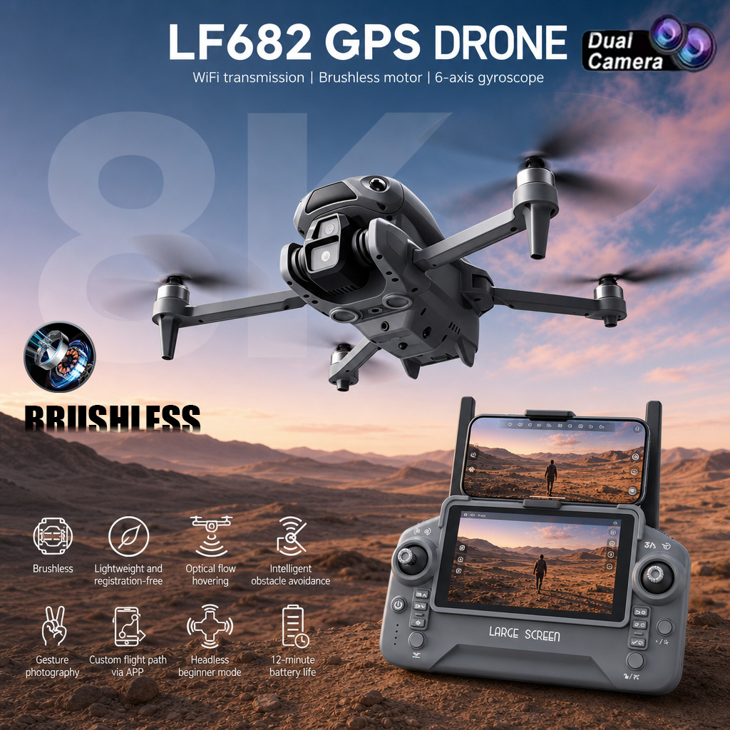 New LF682 Drone 8K Dual Camera - مراجعة Drone Mapping وسعره