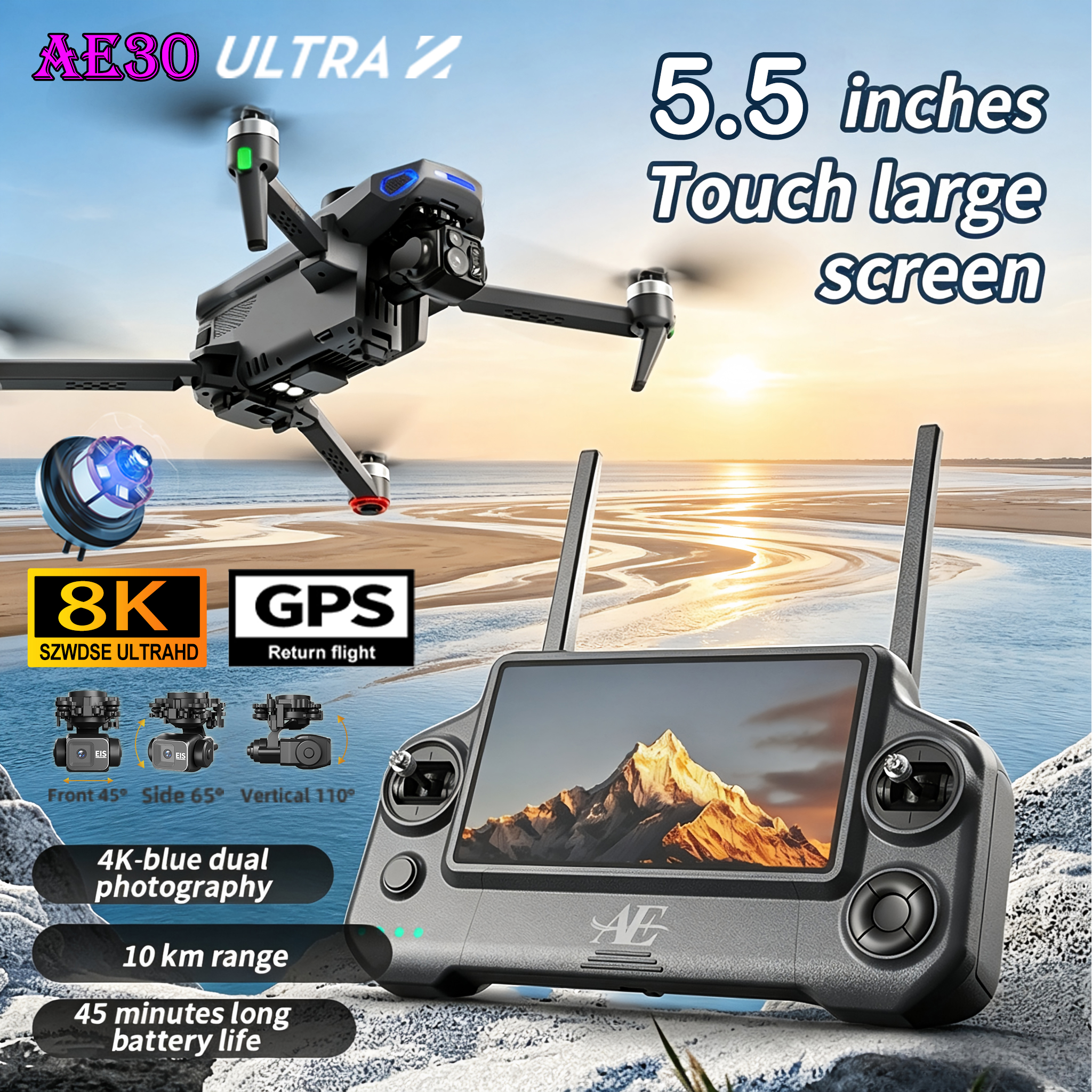 NEW AE30 Ultra GPS Drone 4K Pr - مراجعة Drone Multispectral وسعره